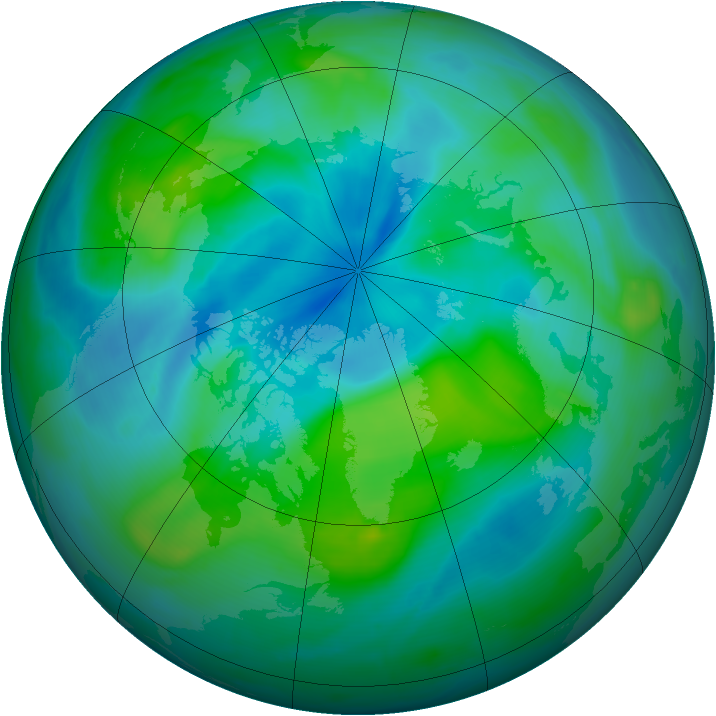 Arctic ozone map for 14 September 2007